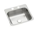 15 x 15 in. 2 Hole Drop-in and Undermount Stainless Steel Bar Sink in Luster Stainless Steel
