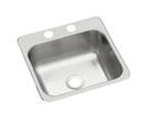 Sterling Luster Stainless Steel 15 x 15 in. 2 Hole Drop-in and Undermount Stainless Steel Bar Sink 