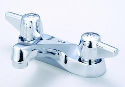 Two Handle Centerset Bathroom Sink Faucet in Polished Chrome