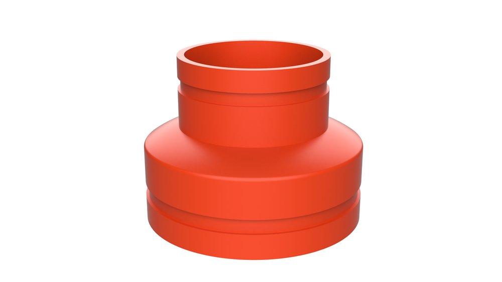 Gruvlok Black Grooved Concentric Schedule 40 Standard Domestic Rust Inhibiting Painted Ductile Iron Reducer 