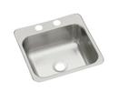 15 x 15 in. 2 Hole Stainless Steel Drop-in and Undermount Stainless Steel Bar Sink