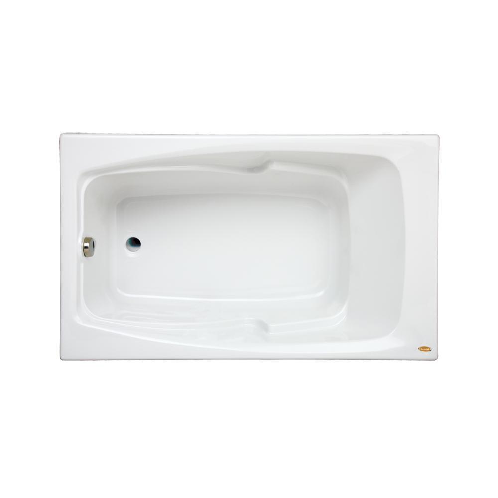 JACUZZI&reg; White 60 x 36 in. Drop-In Bathtub with End Drain 