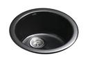 KOHLER Black Black&trade; 18-3/8 x 18-3/8 in. Drop-in and Undermount Cast Iron Bar Sink 