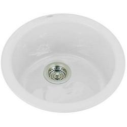 18-3/8 Top-mount or Undermount Cast Iron Bar Sink in White