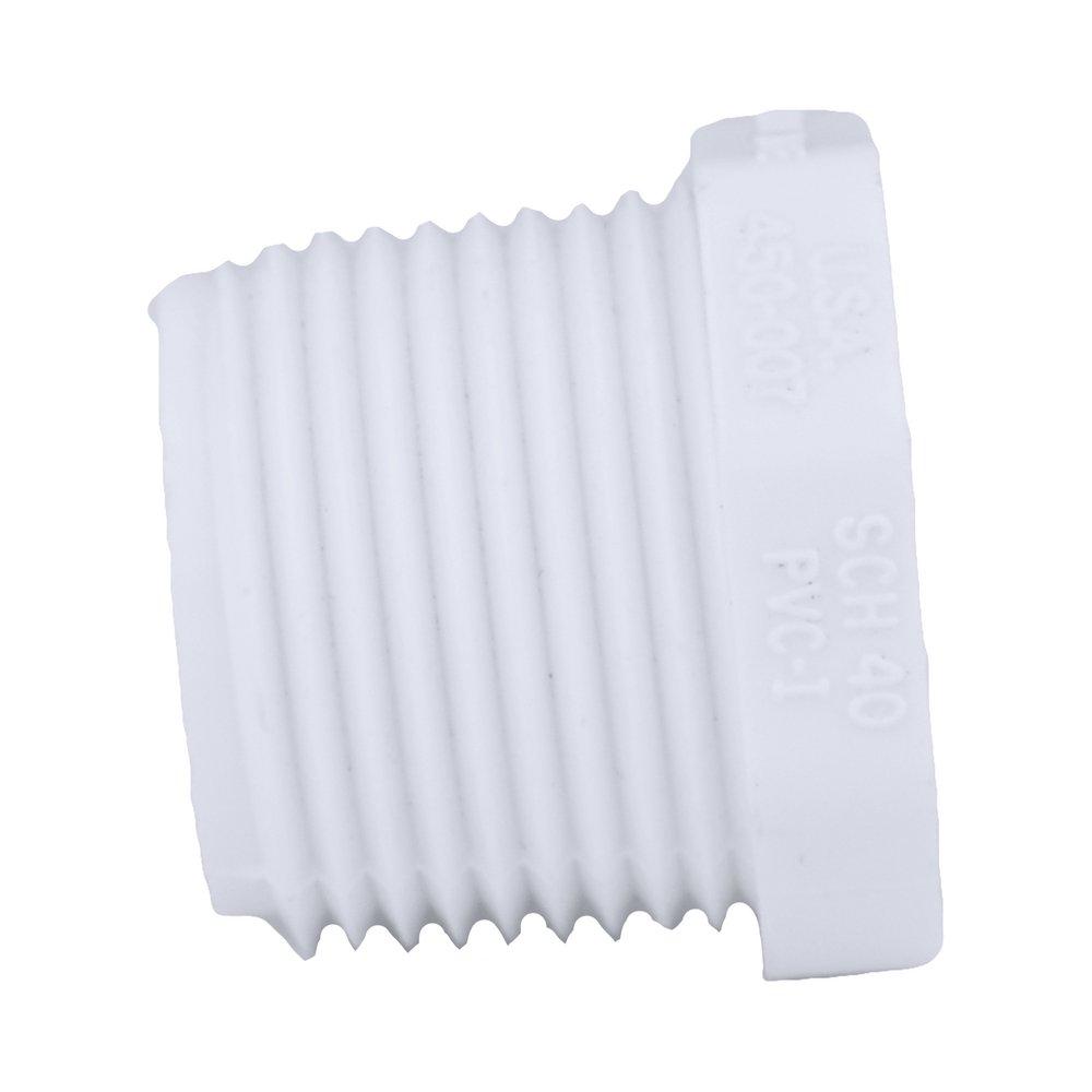 White PVC Schedule 40 MPT Plug 