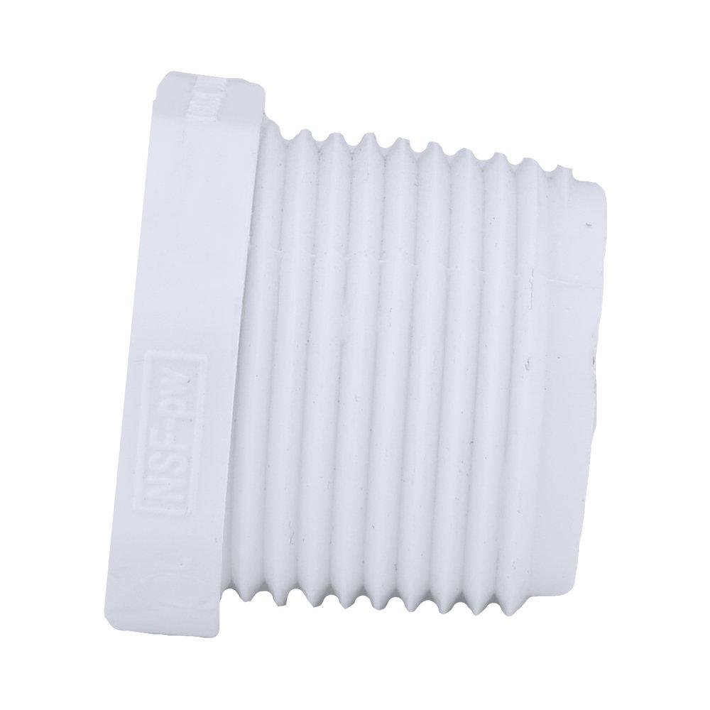 White PVC Schedule 40 MPT Plug 