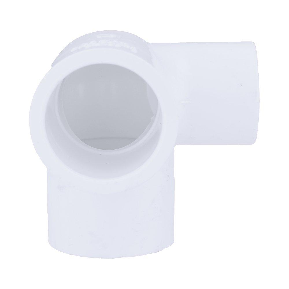 White PVC Schedule 40 90&deg; Elbow with 1/2 