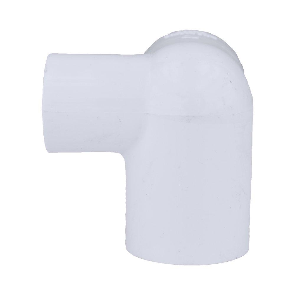White PVC Schedule 40 90&deg; Elbow with 1/2 