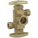 5/8 x 3/8 x 3/8 in. Compression Double Handle Angle Supply Stop Valve in Rough Brass
