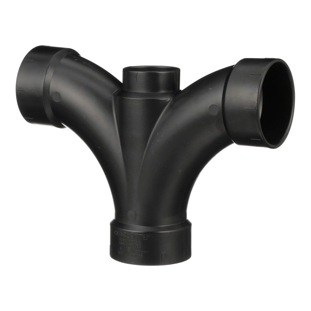 Black ABS DWV Double Fixture Tee 