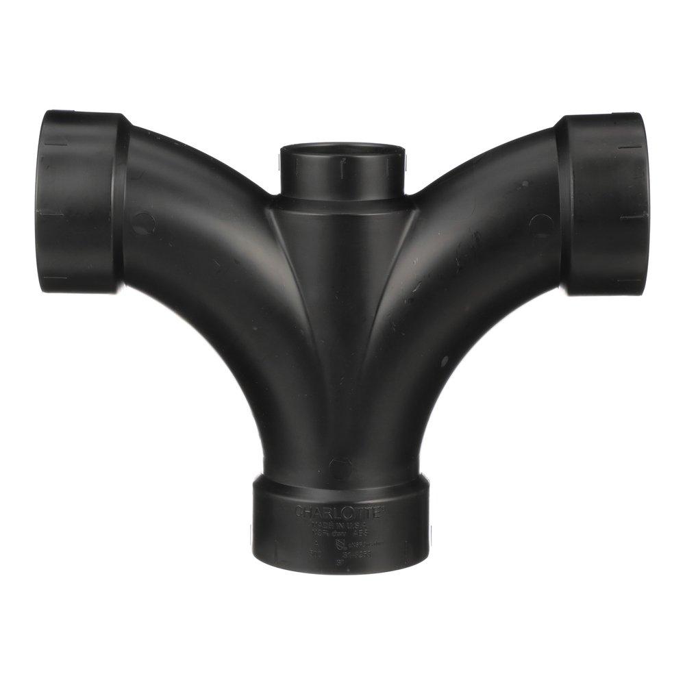 Black ABS DWV Double Fixture Tee 