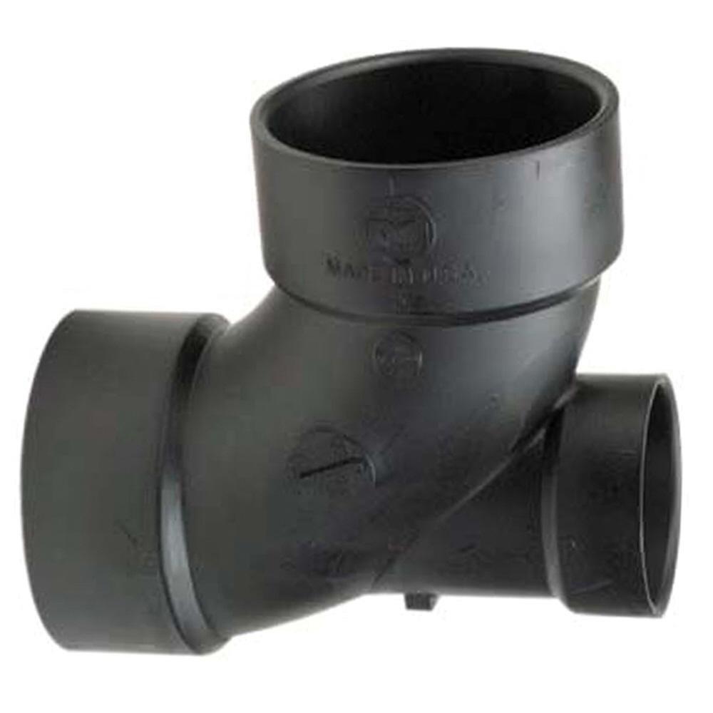 Black ABS DWV 90&deg; Elbow With Low Heel Inlet 
