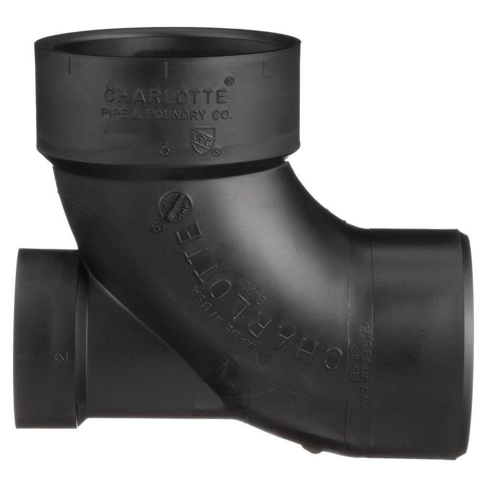 Black ABS DWV 90&deg; Street Elbow with Low Heel Inlet 