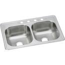 33 x 22 in. 3 Hole Stainless Steel Double Bowl Drop-in Kitchen Sink in Elite Satin