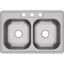 Dayton Elite Satin 33 x 22 in. Stainless Steel Double Bowl Drop-in Kitchen Sink in Elite Satin 
