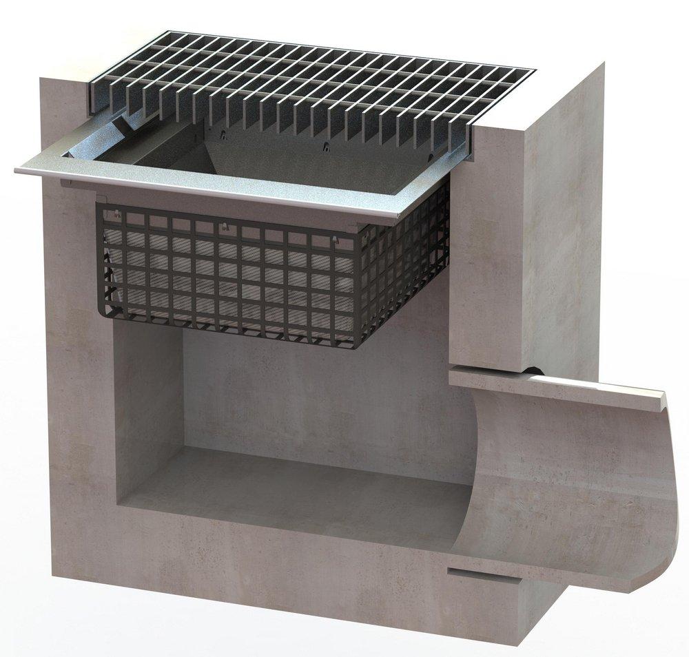 Christy Concrete Products Concrete and Galvanized Steel Catch Basin Grate 