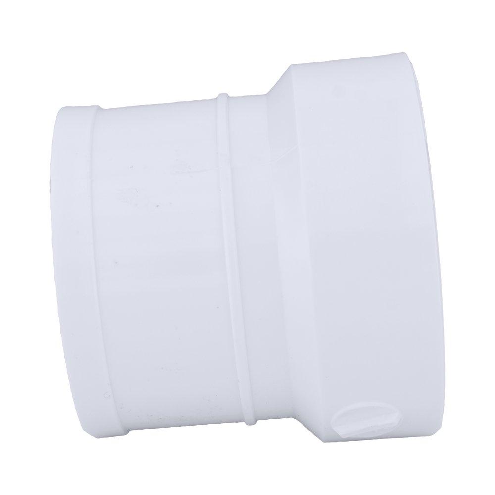 White PVC DWV No-Hub Adapter 