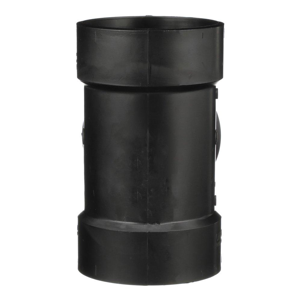 Black ABS DWV Flush Cleanout Tee With Plug 