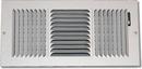 8 x 4 in. Residential Ceiling & Sidewall Register in Soft White 3-way Steel