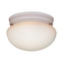 4-1/2 x 7-1/2 in. 60 W 1-Light Medium Flush Mount Ceiling Fixture with Etched Glass in White