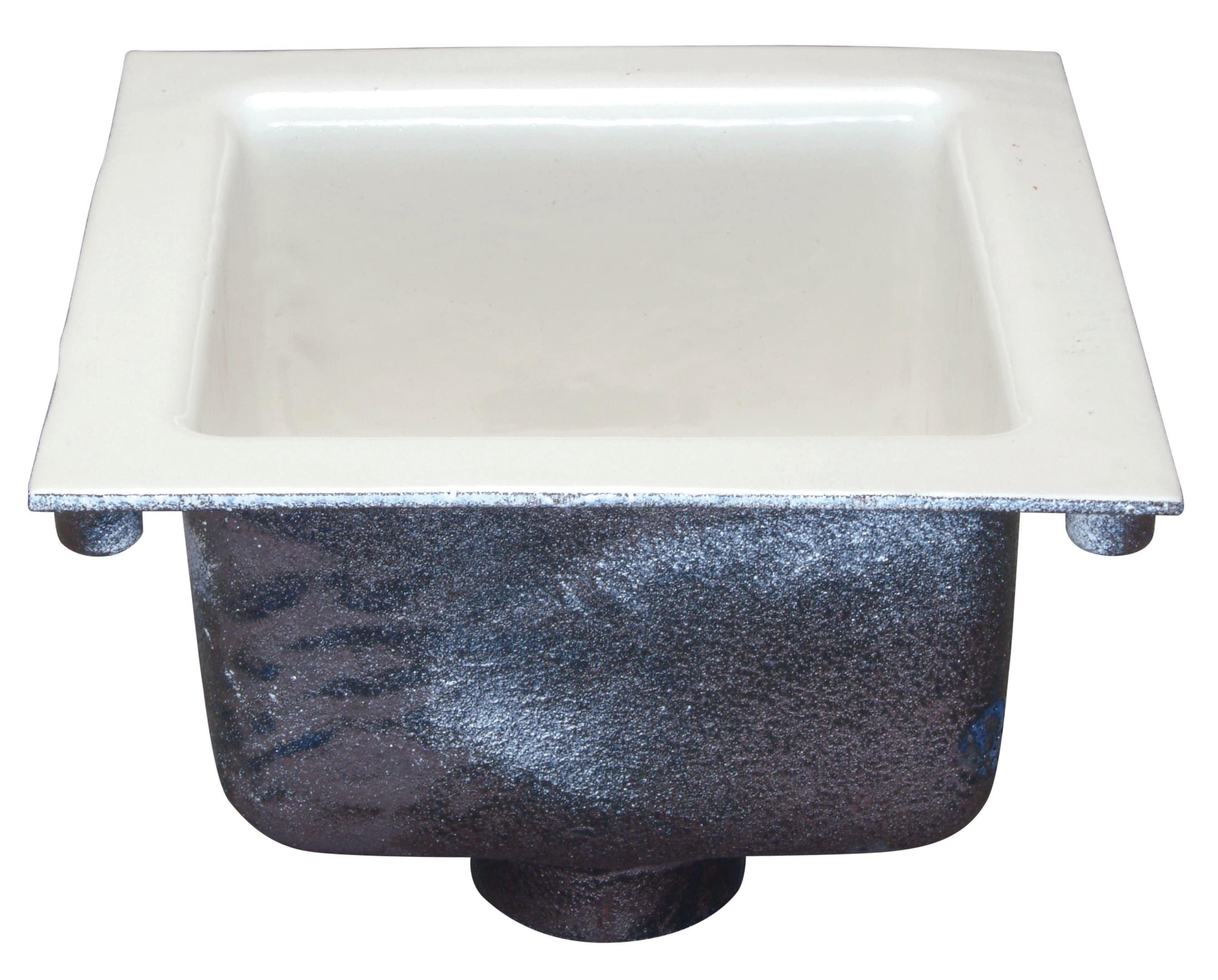 Zurn White 8-7/8 x 8-7/8 x 6 in. Floor Mount Cast Iron Floor Sink 