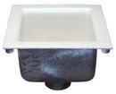 Zurn White 8-7/8 x 8-7/8 x 6 in. Floor Mount Cast Iron Floor Sink 