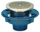 Zurn Nickel No Hub Cast Iron Polished Nickel Bronze Floor Drain 