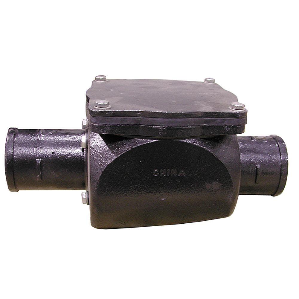 Jones Stephens Black No-Hub Cast Iron Backwater Valve 