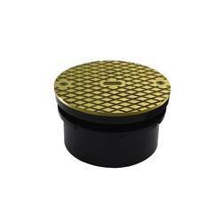 4 in. IPS Straight and DWV Schedule 40 ABS Adjustable Floor Clean-Out with Brass Cover