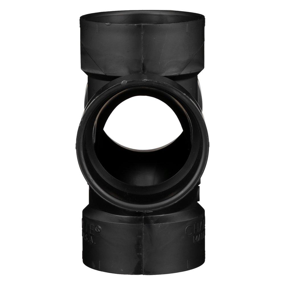 Black ABS DWV Double Sanitary Tee 