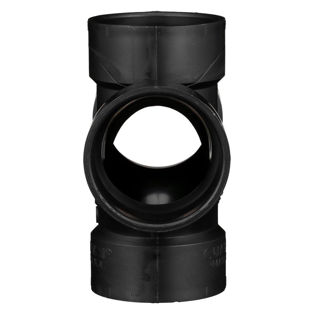 Black ABS DWV Double Sanitary Tee 