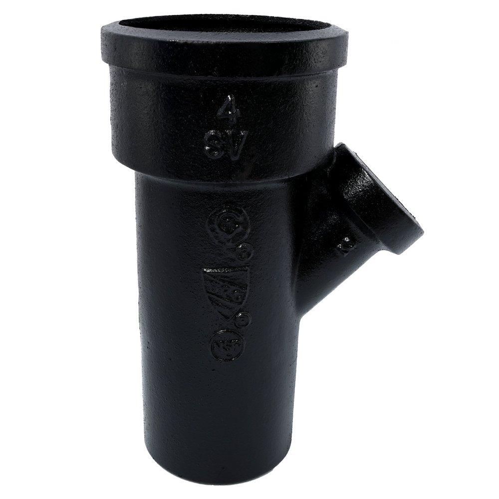 Black Spigot x Hub x Threaded Service Cast Iron IPT Tap on Pipe Wye 