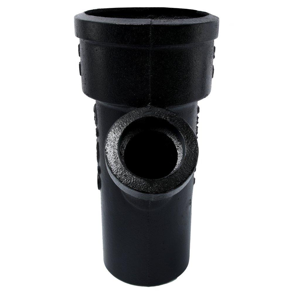 Black Spigot x Hub x Threaded Service Cast Iron IPT Tap on Pipe Wye 