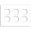 3-Gang Standard Size Duplex Device Receptacle Wall Plate in White