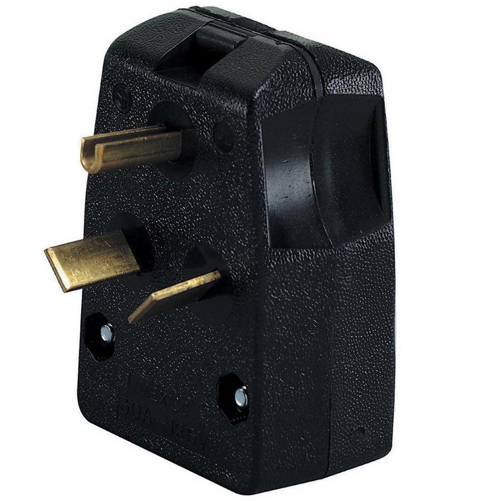 LEVITON Black 3-1/2 in. 30/50A 125/250V Dual Rated Plug 