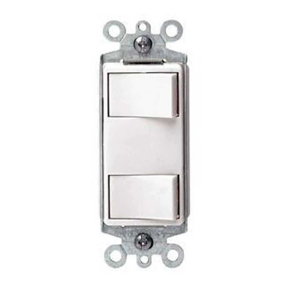 LEVITON White 15A Combination Switch with Ground Screw Terminal 
