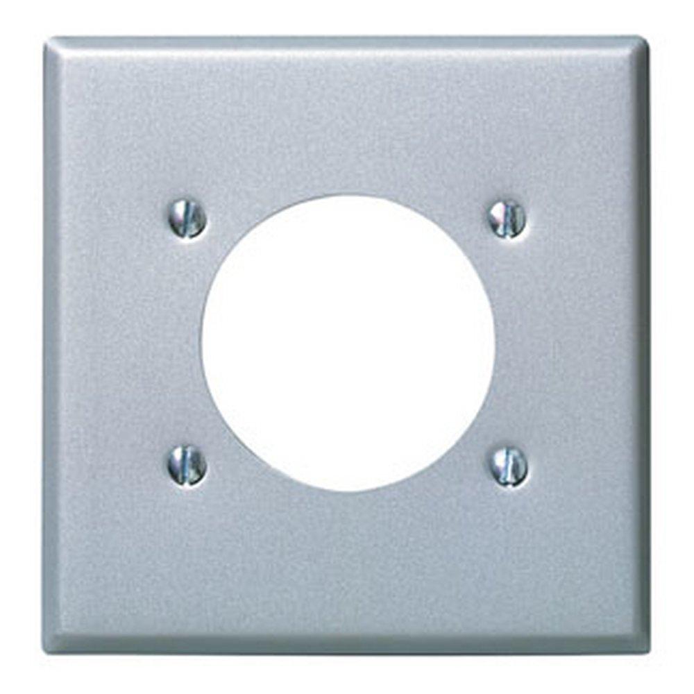 LEVITON Aluminum 2-Gang Flushmount Device Receptacle Wallplate 