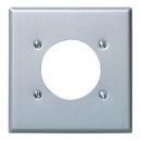 2-Gang Flush Mount 2.15 Inch Dia. Device Receptacle Wallplate Standard Size in Steel