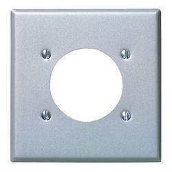 2-Gang Flush Mount 2.15 Inch Dia. Device Receptacle Wallplate Standard Size in Steel