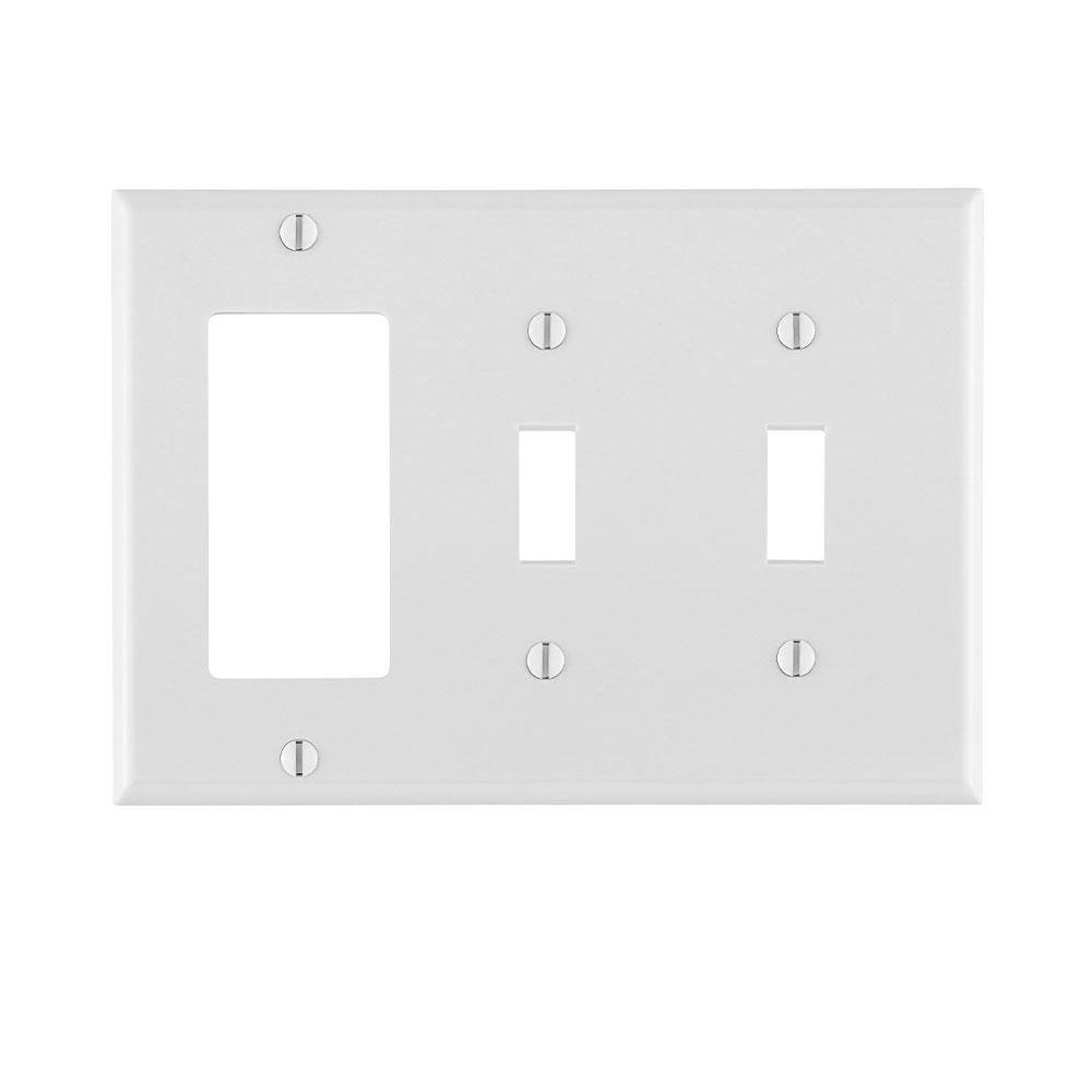 LEVITON White 3-Gang Wall Plate or Faceplate 