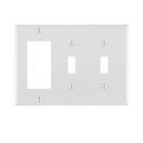3-Gang 2-Toggle 1-Device Wall Plate in White