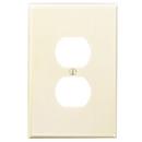 1-Gang Oversized Hard Plastic Duplex Receptacle in Ivory