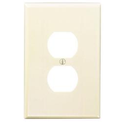 1-Gang Oversized Hard Plastic Duplex Receptacle in Ivory