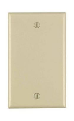 1-Gang Oversized Hard Plastic Blank Plate in Ivory