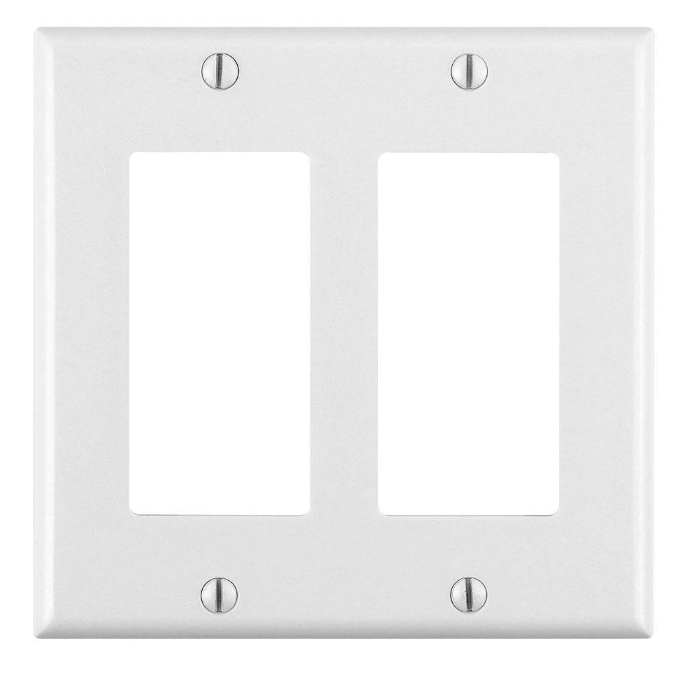 LEVITON White 4-Gang Wall Plate 