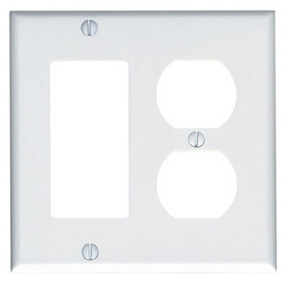 LEVITON White 1-Device 1-Duplex Decorative Plate 