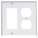 LEVITON White 1-Device 1-Duplex Decorative Plate 