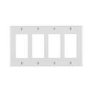 LEVITON White 4-Gang Wall Plate 