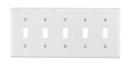 LEVITON White 5-Gang Wall Plate 