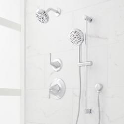 Pressure Balance Shower System with Slide Bar and Hand Shower in Chrome
